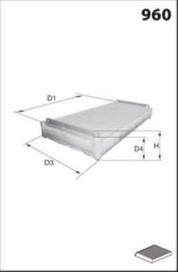 Filtre d'habitacle (Filtre à pollen) MISFAT FILTRATION ref. HB128
