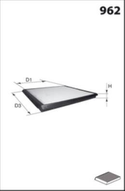 Filtro, aire habitáculo MISFAT FILTRATION ref. HB161