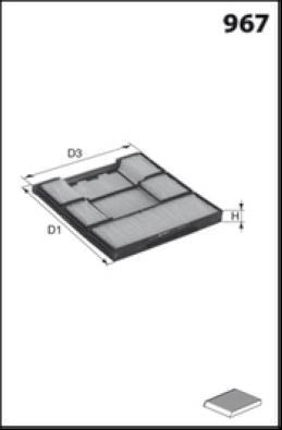 Filtre d'habitacle (Filtre à pollen) MISFAT FILTRATION ref. HB319