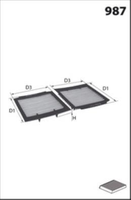 Filtre d'habitacle (Filtre à pollen) MISFAT FILTRATION ref. HB201