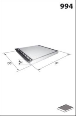 Filtre d'habitacle (Filtre à pollen) MISFAT FILTRATION ref. HB116C