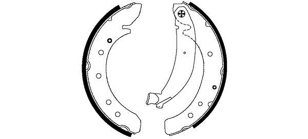 Jeu de 4 mâchoires de frein HELLA PAGID 8DB 355 001-601