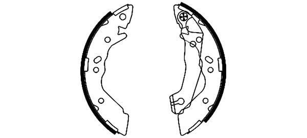 Jeu de 4 mâchoires de frein HELLA PAGID 8DB 355 002-271