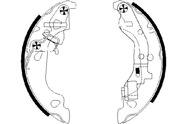 Jeu de 4 mâchoires de frein HELLA PAGID 8DB 355 002-571