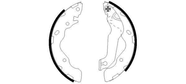 Jeu de 4 mâchoires de frein HELLA PAGID 8DB 355 002-531