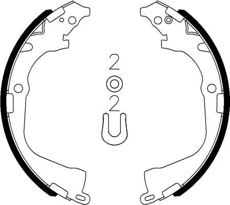 Jeu de 4 mâchoires de frein HELLA PAGID 8DB 355 022-061