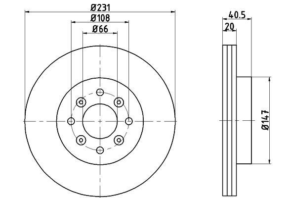 Jeu de 2 disques de frein HELLA PAGID 8DD 355 113-801