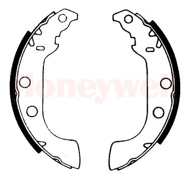 Jeu de 4 mâchoires de frein (Garniture de frein à tambour) BENDIX 362342B