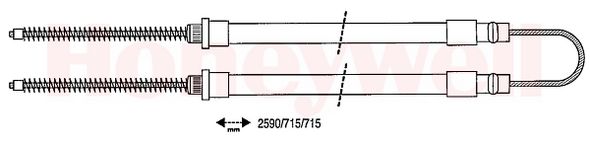 Câble de frein à main (Câble de frein à main) BENDIX ref. 431214B