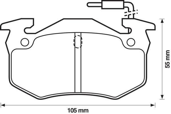 Jeu de 4 plaquettes de frein BENDIX 571302B