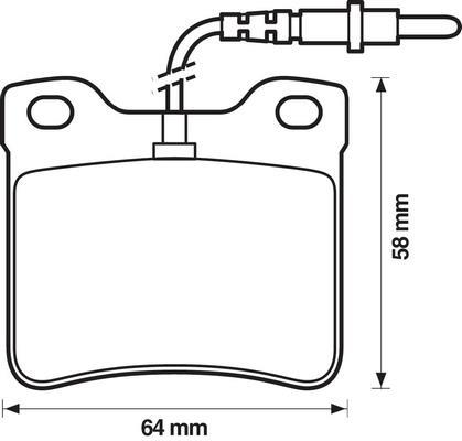 Jeu de 4 plaquettes de frein BENDIX 571398B