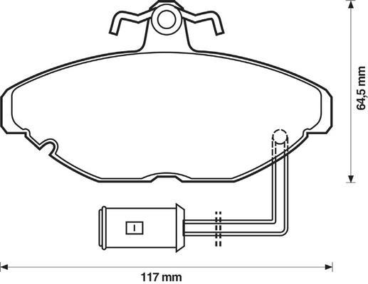 Jeu de 4 plaquettes de frein BENDIX 571401B