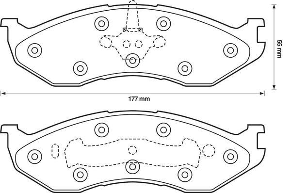 Jeu de 4 plaquettes de frein BENDIX 571519B