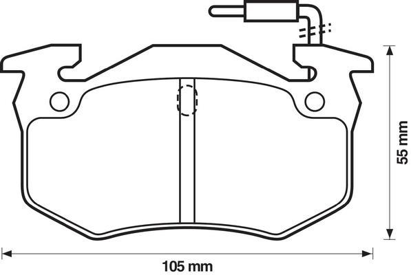 Jeu de 4 plaquettes de frein BENDIX 571734B
