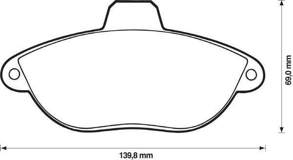 Jeu de 4 plaquettes de frein BENDIX 571843B