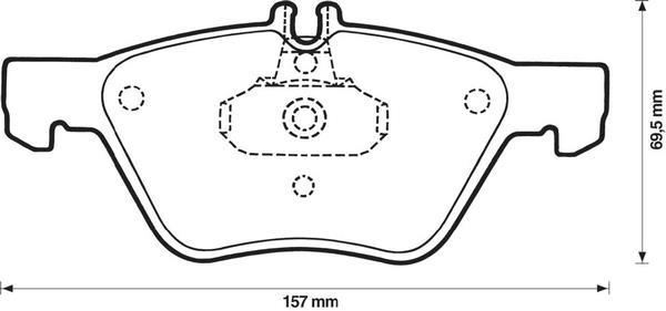 Jeu de 4 plaquettes de frein BENDIX 571876B