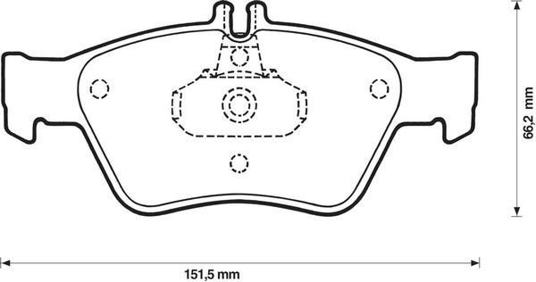 Jeu de 4 plaquettes de frein BENDIX 571877B