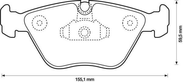 Jeu de 4 plaquettes de frein BENDIX 571994B