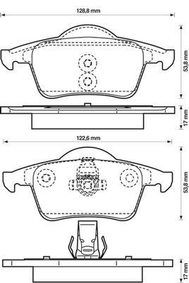 Jeu de 4 plaquettes de frein BENDIX 573021B