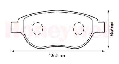Jeu de 4 plaquettes de frein BENDIX 573184B