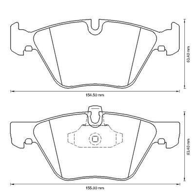 Jeu de 4 plaquettes de frein BENDIX 573188B