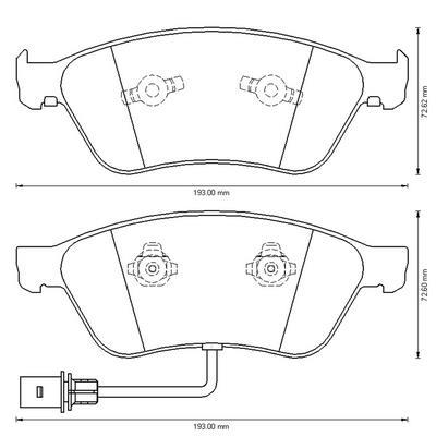 Jeu de 4 plaquettes de frein BENDIX 573207B