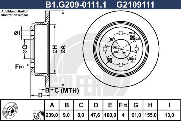 Disques de frein GALFER ref. B1.G209-0111.1