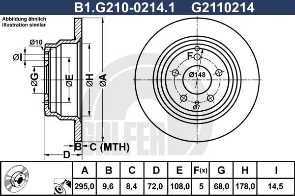 Disques de frein GALFER ref. B1.G210-0214.1