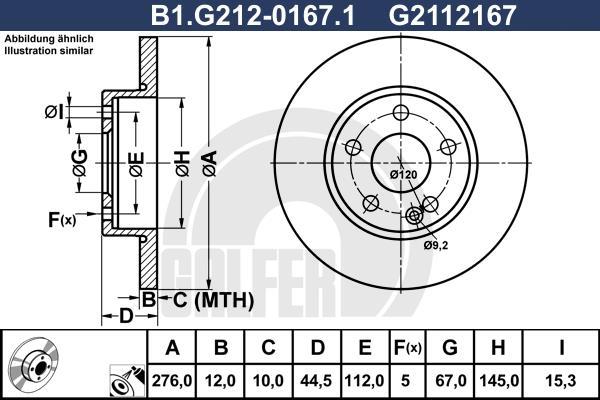 Disques de frein GALFER B1.G212-0167.1