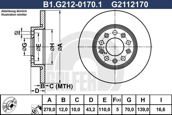Disques de frein GALFER ref. B1.G212-0170.1