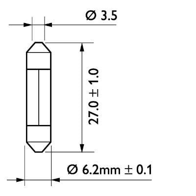 Ampoule PHILIPS 1 ✕ T6 Festoon - 13818
