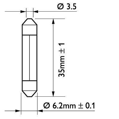 Ampoule PHILIPS 1 ✕ T6 Festoon - 13848