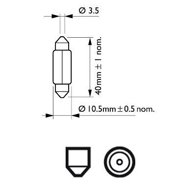 Lámpara PHILIPS 1 ✕ T10 Festoon - 12864
