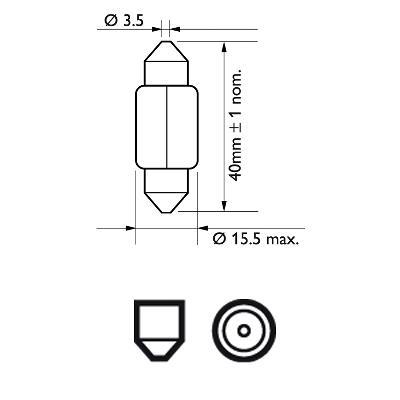 Ampoule PHILIPS 1 ✕ T15 Festoon - 12850