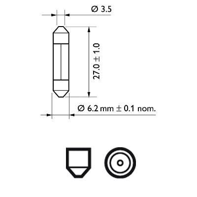 Ampoule PHILIPS 1 ✕ T6 Festoon - 12818