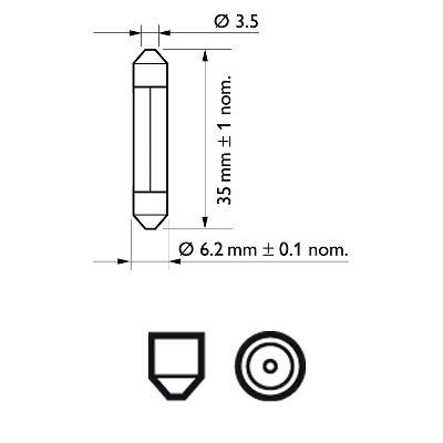 Lámpara PHILIPS 1 ✕ T6 Festoon - 12848