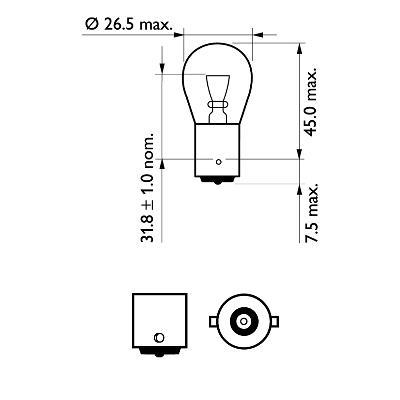Ampoule PHILIPS 2 ✕ P21W - ref. 36318030