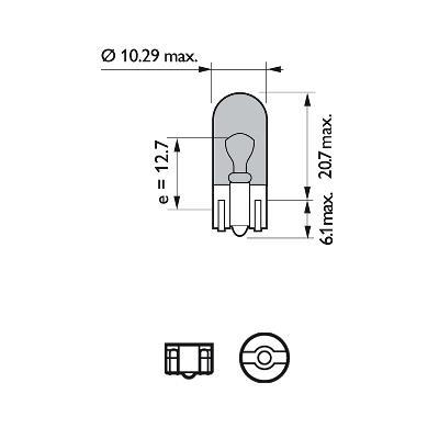 Ampoule PHILIPS 2 ✕ W5W - ref. 12961BVB2