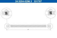 Flexible De Frein ATE Gauche 625 Mm Pour Nissan Qashqai II (J11) – Sans Vis Creuse, Référence 462104EA0B