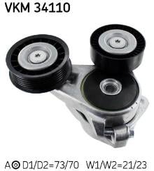 Galet Tendeur De Courroie D'accessoire SKF VKM 34107 - Poulie De Renvoi Avec Roulement - Compatible Ford Focus, Fiesta, Transit, Saab 9-5