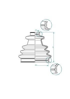 Joint-soufflet, arbre de commande GKN ref. 190966