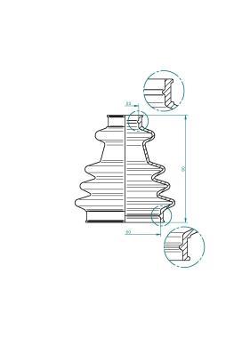 Joint-soufflet, arbre de commande GKN ref. 190969