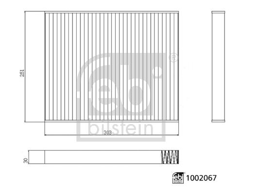 Filtre d'habitacle (Filtre à pollen) FEBI BILSTEIN  ref. 1002067