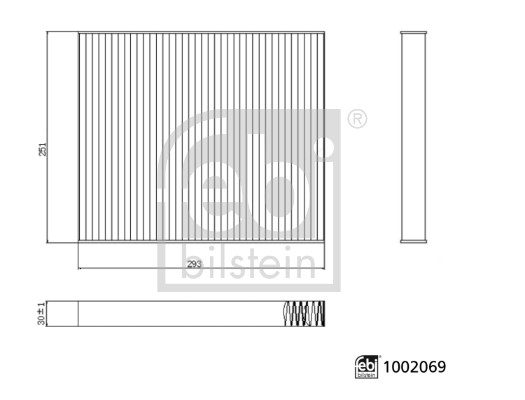 Filtre d'habitacle (Filtre à pollen) FEBI BILSTEIN  ref. 1002069