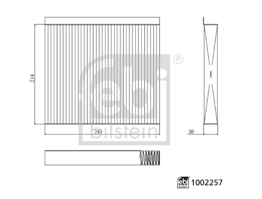 Filtre d'habitacle (Filtre à pollen) FEBI BILSTEIN  ref. 1002257