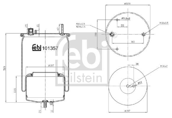 FEBI BILSTEIN Soufflet à air, suspension pneumatique (Ref: 101357)