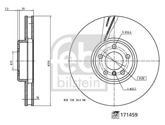 Disques de frein FEBI BILSTEIN ref. 171459