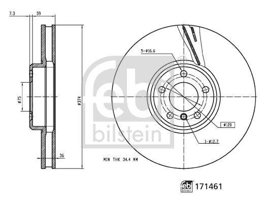 Disques de frein FEBI BILSTEIN ref. 171461