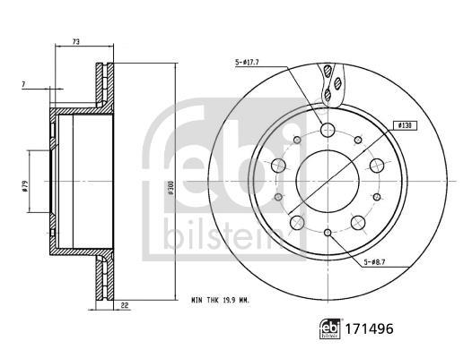 Disques de frein FEBI BILSTEIN ref. 171496