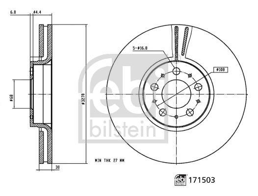Disques de frein FEBI BILSTEIN ref. 171503